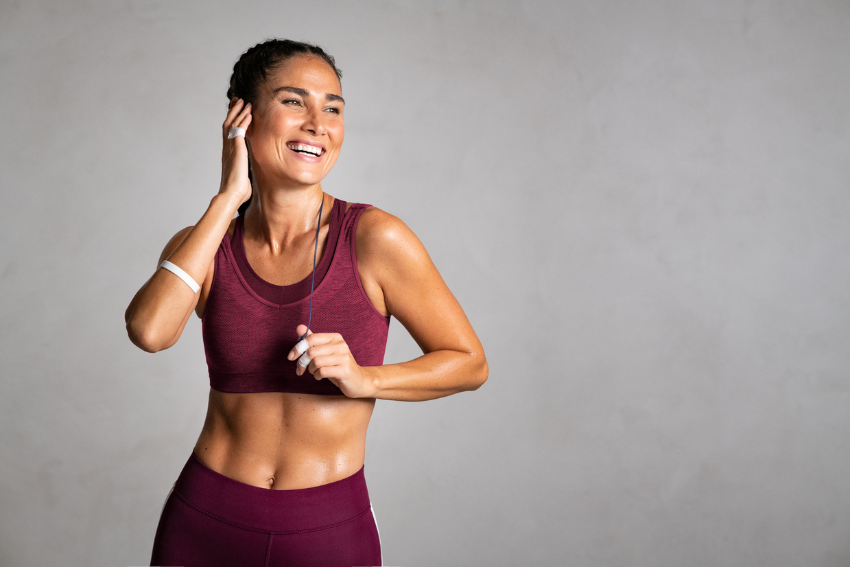 Laughing Fit Woman Wearing Activewear 